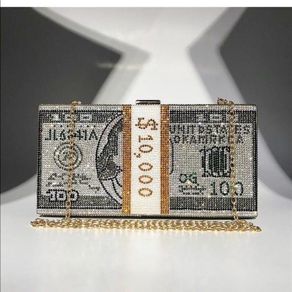 MONEY BAG 💵💵💵 Crystal Diamond Purse - Picture 2 of 5